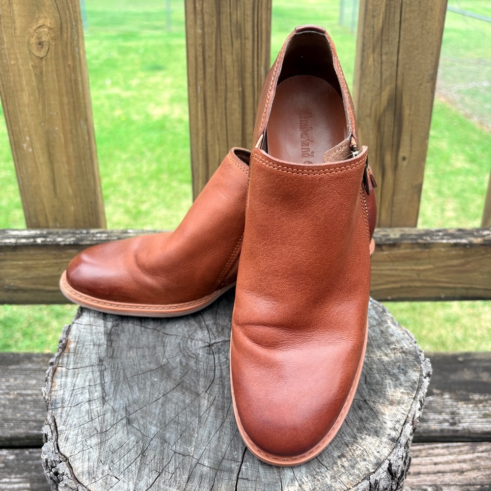 Timberland Sutherlin Bay Brown Leather Shooties with Side Zip 8 - Picture 2 of 9